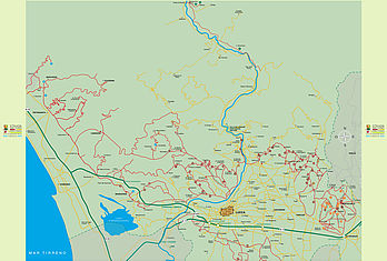 La cartina della Strada del Vino e dell'Olio Lucca Montecarlo Versilia